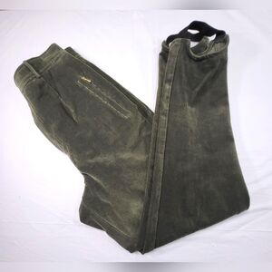 Vintage CASUAL CORNER Stirrup Pants Micro Corduroy Olive Green - Size 8